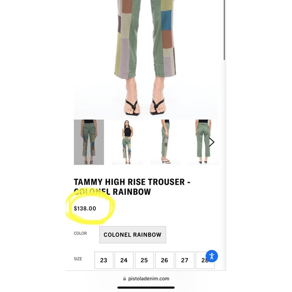 Pistola - Tammy High Rise Trouser - Colonel Rainbow - Picture 2 of 9
